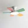 Colorful 5 Blade Wooden Standard Ceiling Fan with Light Image - 8