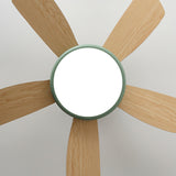 Colorful 5 Blade Wooden Standard Ceiling Fan with Light Image - 9