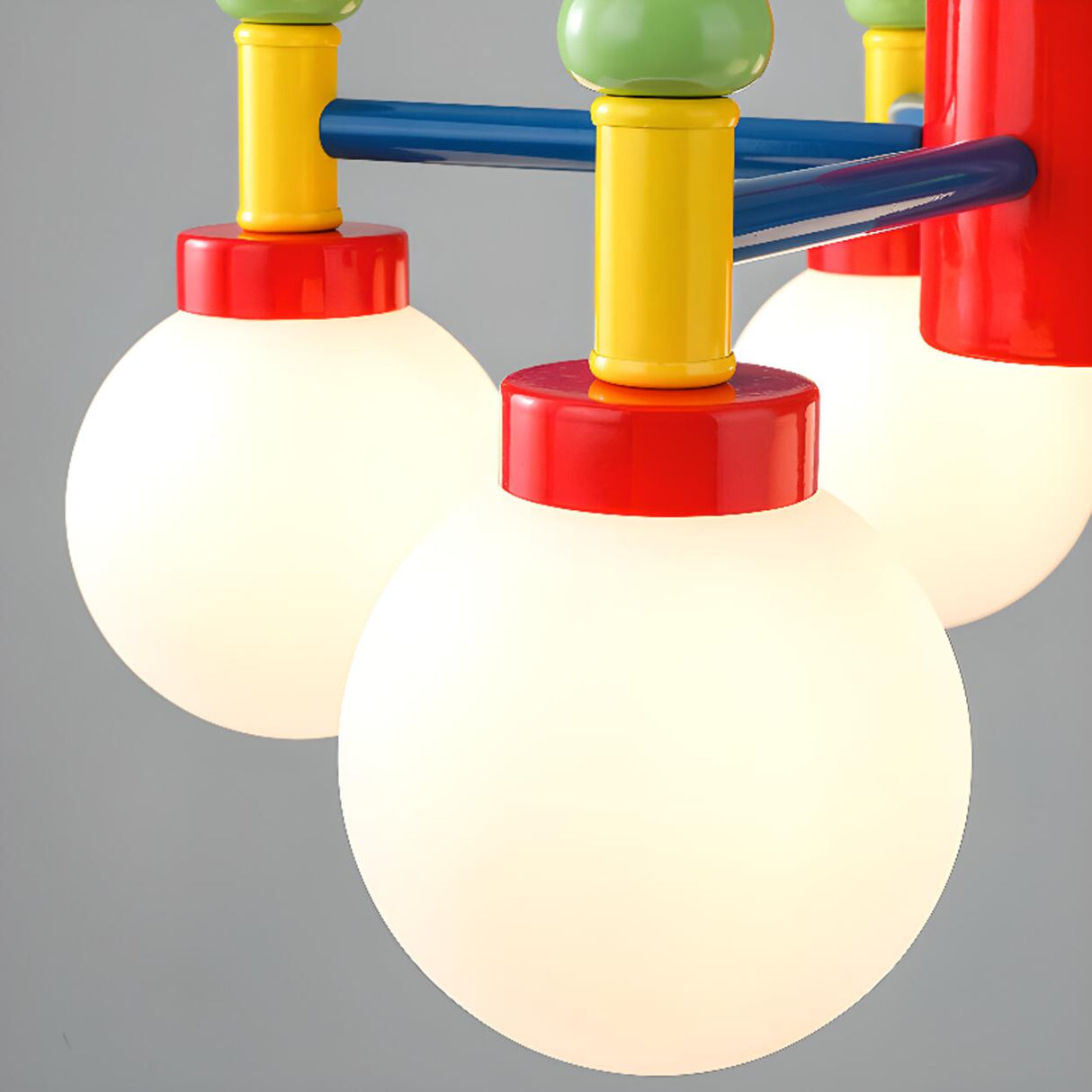 Colorful 5-Light Kids Room Globe Glass Chandelier  Image - 13