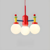 Colorful 5-Light Kids Room Globe Glass Chandelier  Image - 8