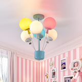 Colorful Balloon Glass Semi-Flush Mount Light 6-Light Image - 1