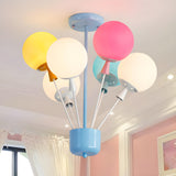 Colorful Balloon Glass Semi-Flush Mount Light 6-Light Image - 2