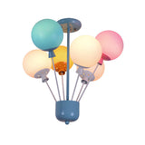 Colorful Balloon Glass Semi-Flush Mount Light 6-Light Image - 4