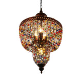 Colorful Beaded Moroccan Lantern Dining Room Chandelier Image - 4