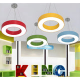 Colorful Circular Pendant Light for Playroom Kids Room Image - 3