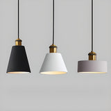 Colorful Cone Pendant Light Set Modern Metal Design Image - 10