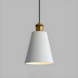 Colorful Cone Pendant Light Set Modern Metal Design Image - 12