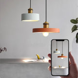 Colorful Cone Pendant Light Set Modern Metal Design Image - 6