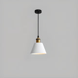 Colorful Cone Pendant Light Set Modern Metal Design Image - 9