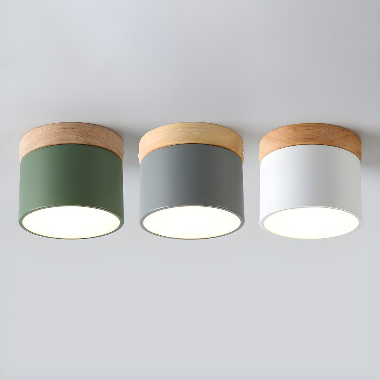 Colorful Cylinder Dimmable LED Flush Mount Ceiling Lamp Image - 3