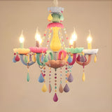 Colorful Glass Candle Pendant Chandelier Kids' Room Image - 1