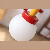 Colorful Kids Room 5 Lights White Glass Globe Chandelier Image - 10