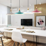 Colorful Modern Scandinavian Aluminum Cone Pendant Lights Image - 4