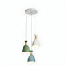 Colorful Nordic Wooden Iron Cone Pendant Light Image - 7