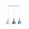 Colorful Nordic Wooden Iron Cone Pendant Light Image - 9