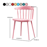 Colorful Open Curved Slat Back Acrylic Dining Chair #size