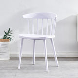 Colorful Open Curved Slat Back Acrylic Dining Chair Image - 5