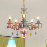 Colorful Pastel Candelabra Chandelier Kids Room Image - 17