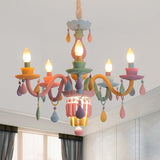 Colorful Pastel Candelabra Chandelier Kids Room Image - 3