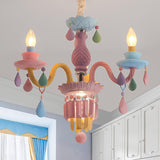 Colorful Pastel Candelabra Chandelier Kids Room Image - 4