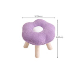 Colorful Patchwork Flower Sherpa Mini Wood Ottoman #size