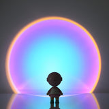 Colorful Rainbow Astronaut Sunset Projection Lamp Image - 3