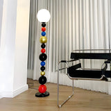 Colorful Round Ball Glass LED Modern Floor Lamp Image - 1