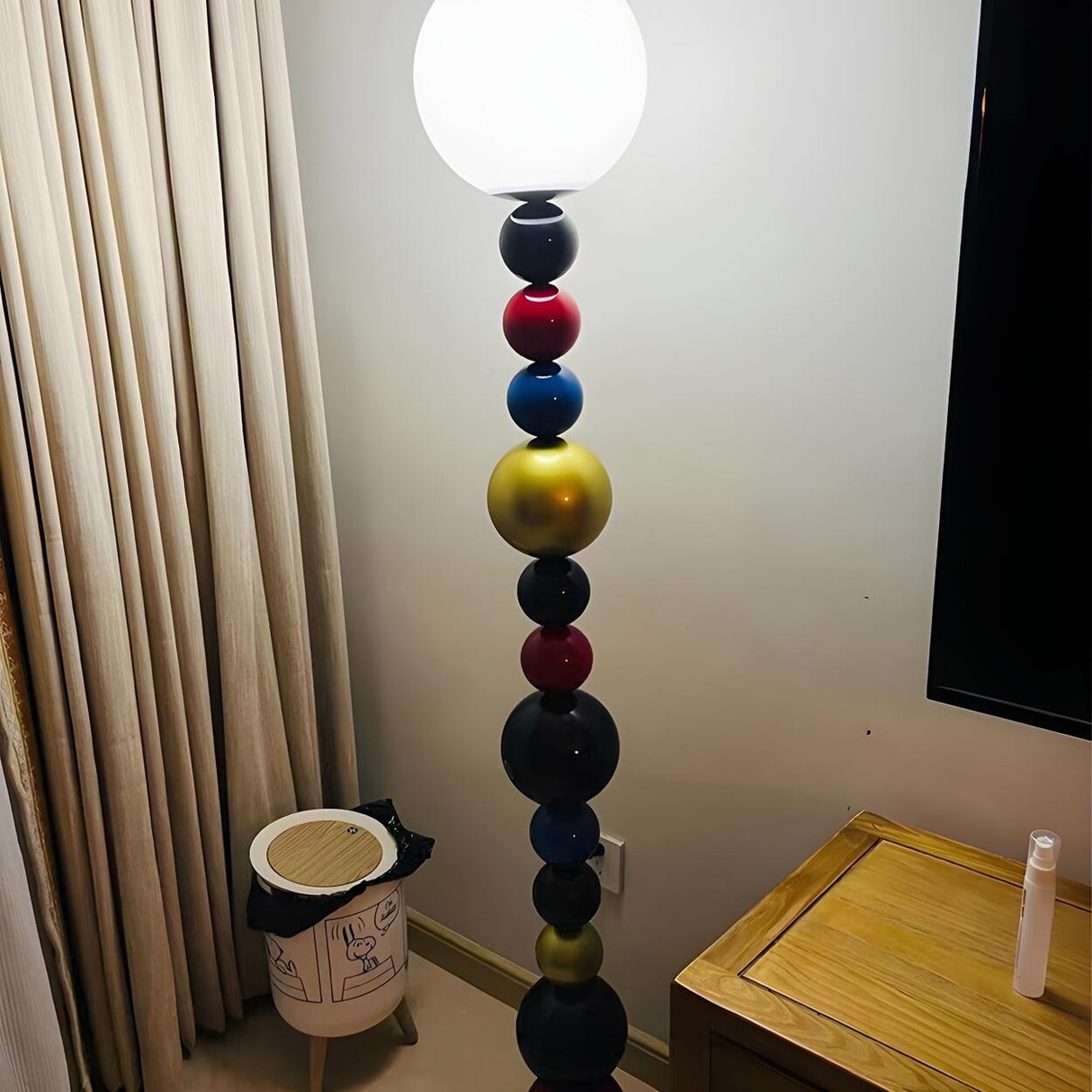 Colorful Round Ball Glass LED Modern Floor Lamp Image - 14