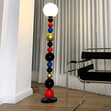 Colorful Round Ball Glass LED Modern Floor Lamp Image - 5