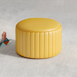 Colorful Round Faux Leather Waterproof Mini Ottoman Image - 12