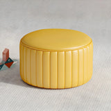 Colorful Round Faux Leather Waterproof Mini Ottoman Image - 13