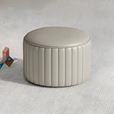 Colorful Round Faux Leather Waterproof Mini Ottoman Image - 15