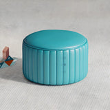 Colorful Round Faux Leather Waterproof Mini Ottoman Image - 17