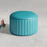 Colorful Round Faux Leather Waterproof Mini Ottoman Image - 18