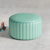 Colorful Round Faux Leather Waterproof Mini Ottoman Image - 22