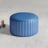 Colorful Round Faux Leather Waterproof Mini Ottoman Image - 23