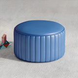 Colorful Round Faux Leather Waterproof Mini Ottoman Image - 25