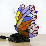 Colorful Tiffany Butterfly  Glass Shade Table Lamp Image - 3