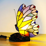 Colorful Tiffany Butterfly  Glass Shade Table Lamp Image - 6