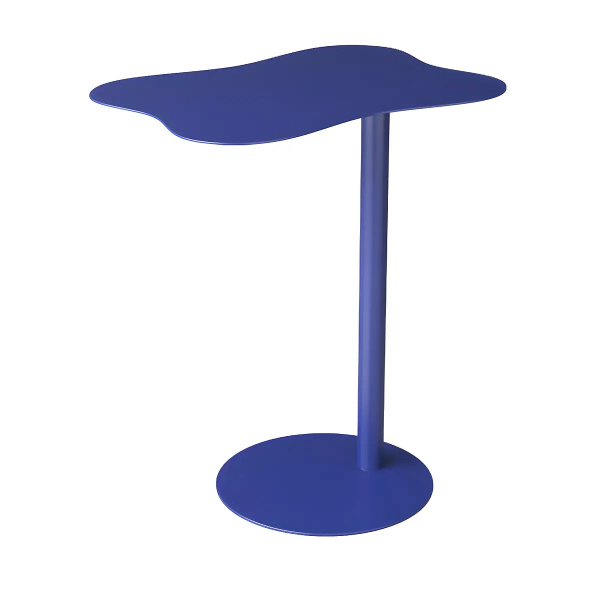 Colorful Wavy Metal Pedestal Top Glass End Table Image - 11