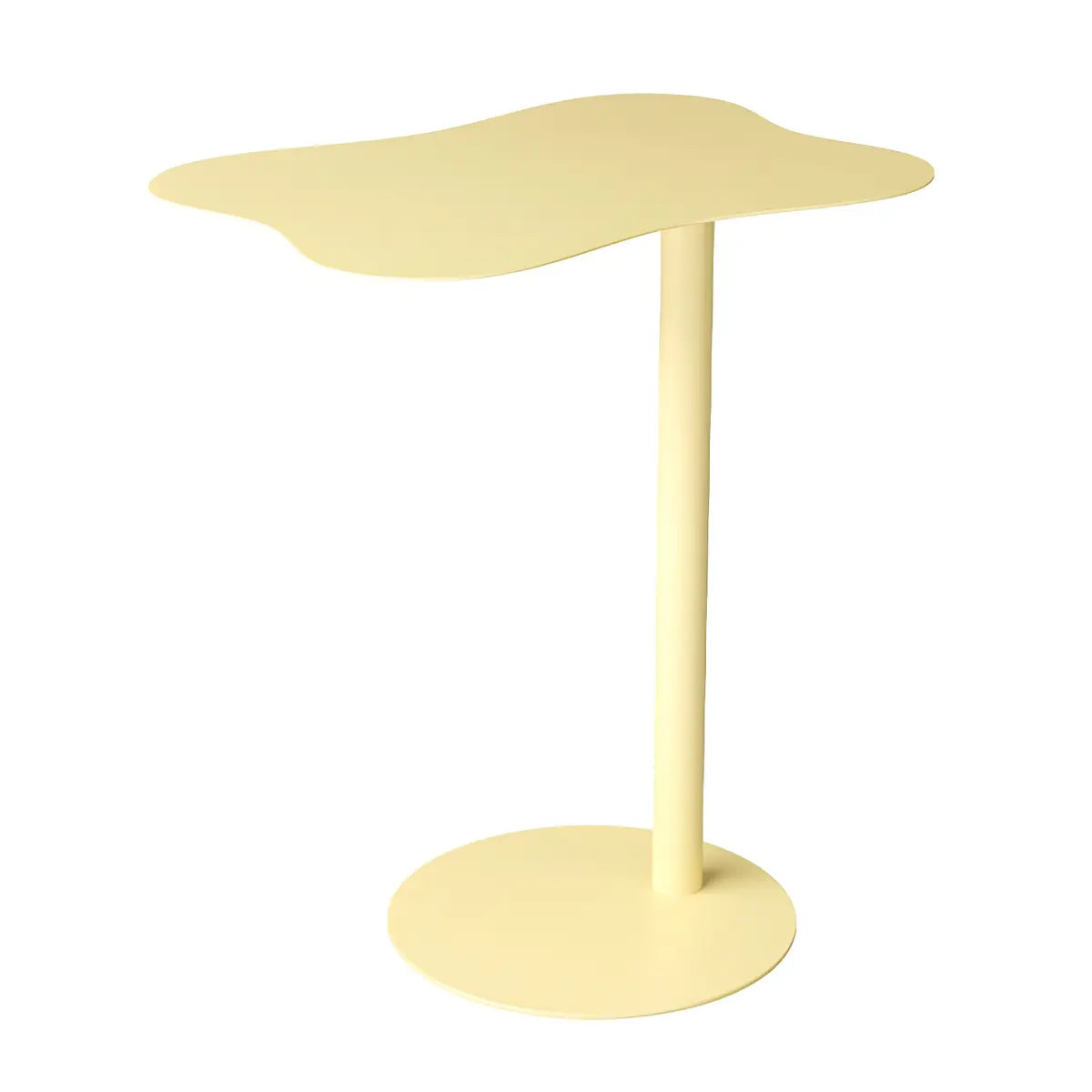 Colorful Wavy Metal Pedestal Top Glass End Table Image - 16