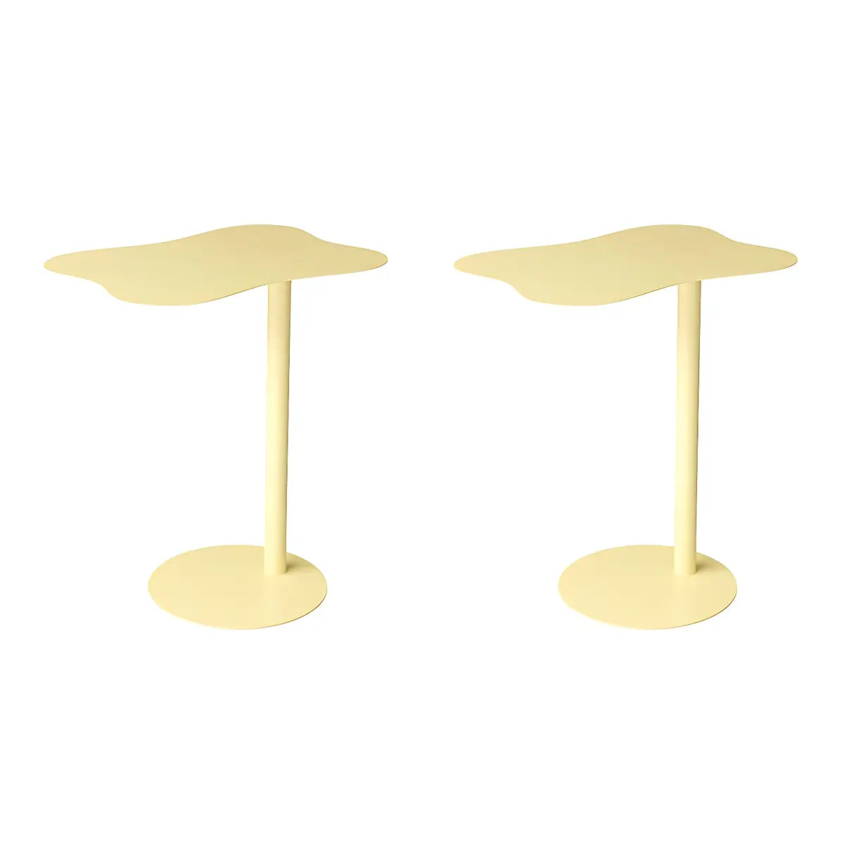 Colorful Wavy Metal Pedestal Top Glass End Table Image - 18