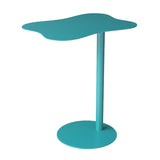 Colorful Wavy Metal Pedestal Top Glass End Table Image - 19