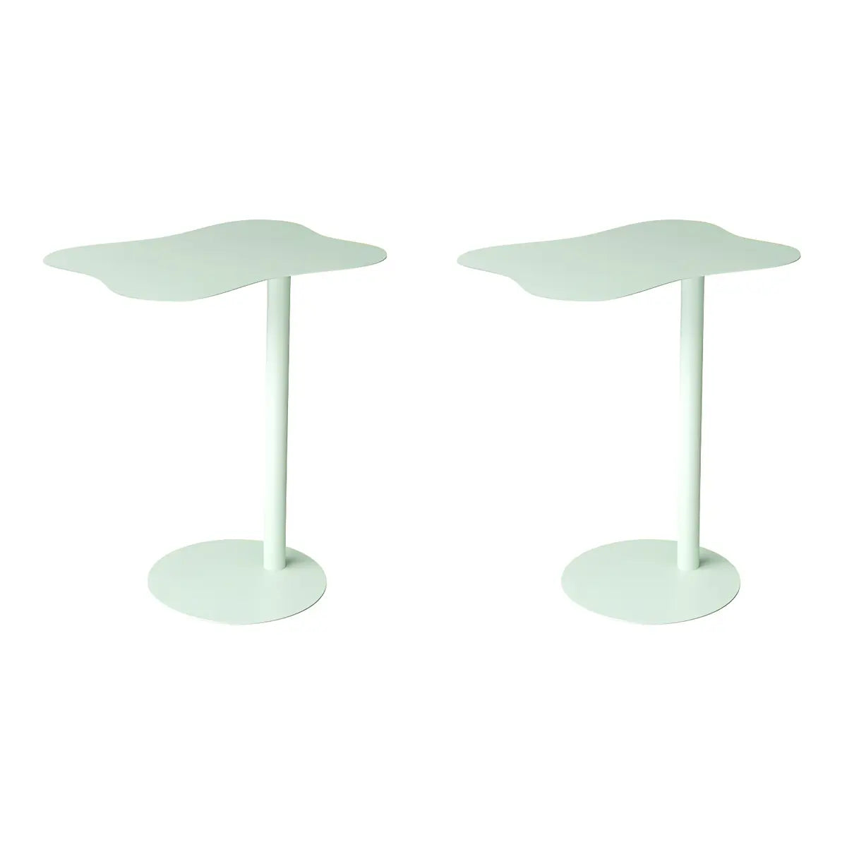 Colorful Wavy Metal Pedestal Top Glass End Table Image - 24