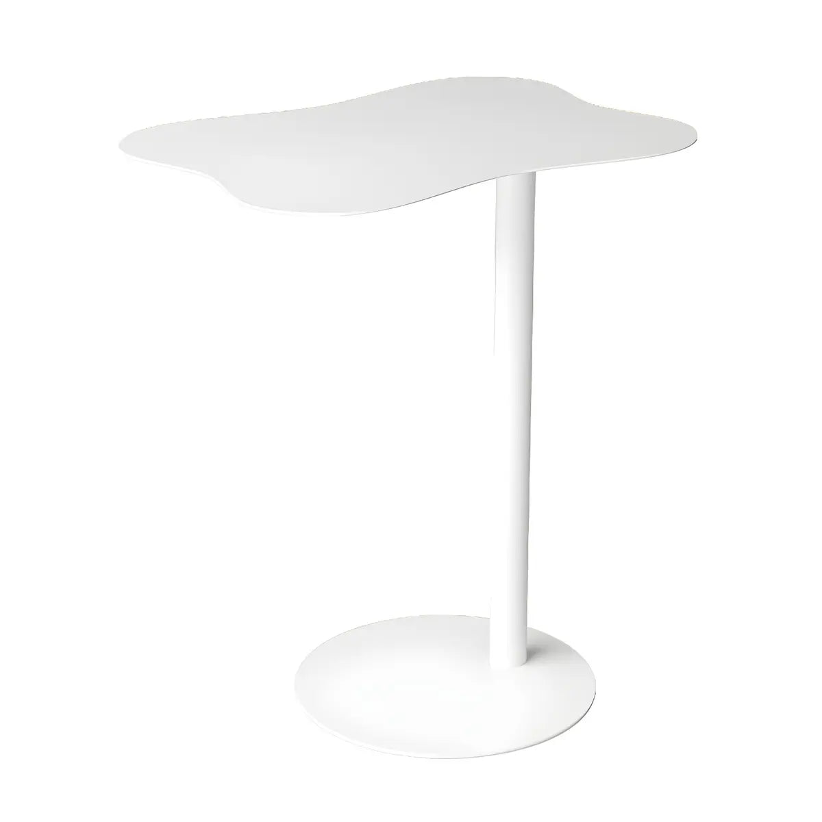 Colorful Wavy Metal Pedestal Top Glass End Table Image - 4