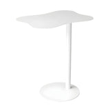 Colorful Wavy Metal Pedestal Top Glass End Table Image - 4