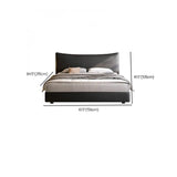 Comfort Curved Headboard Leather Black King Panel Bed #size