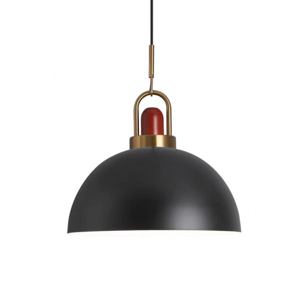 Commercial Industrial Orange Dome Metal Pendant Light Image - 10