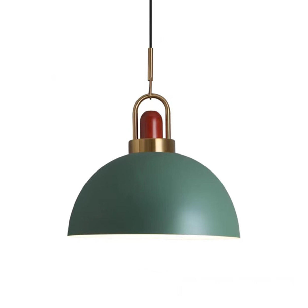 Commercial Industrial Orange Dome Metal Pendant Light Image - 11