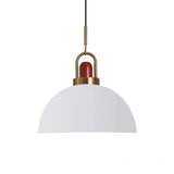 Commercial Industrial Orange Dome Metal Pendant Light Image - 19